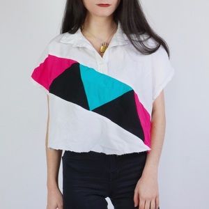 Vintage colorblock triangle t shirt polo